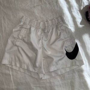 Nike Women's White and Black Athletic Shorts